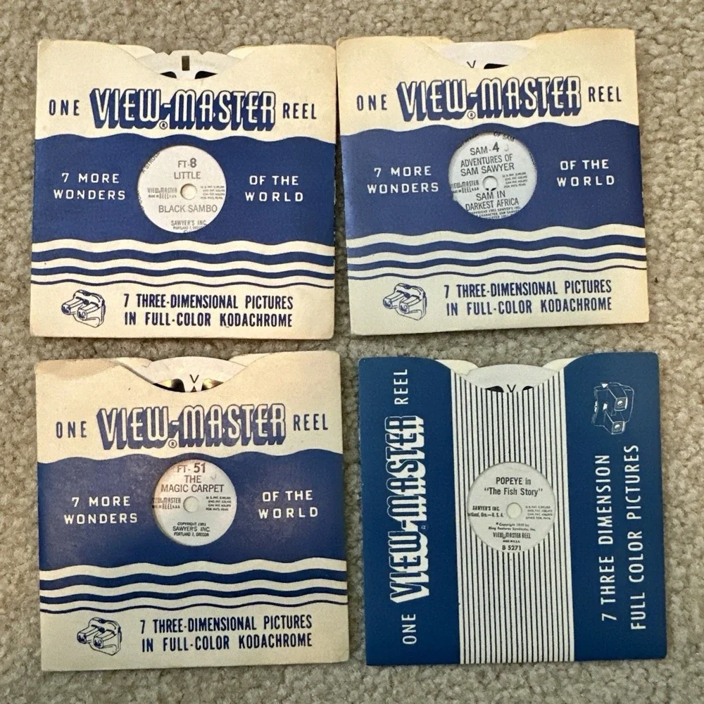 Huge Lot View-Master Lot w Viewer + 30+ Reels National Parks Travel Popeye Vtg